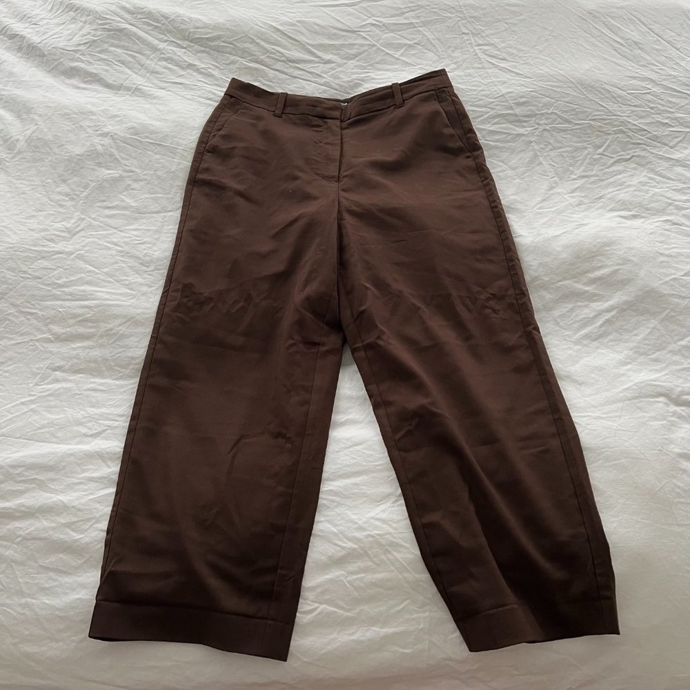 Frank & Oak Chocolate Brown Wide Leg Trouser